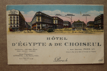 Ansichtskarte AK Paris II 1920-1940 Hotel Egypte und de Choiseul Rue Daunou Rue de la Paix Straßenbahn Architektur Opera Ortsansicht Frankreich France 75 Paris